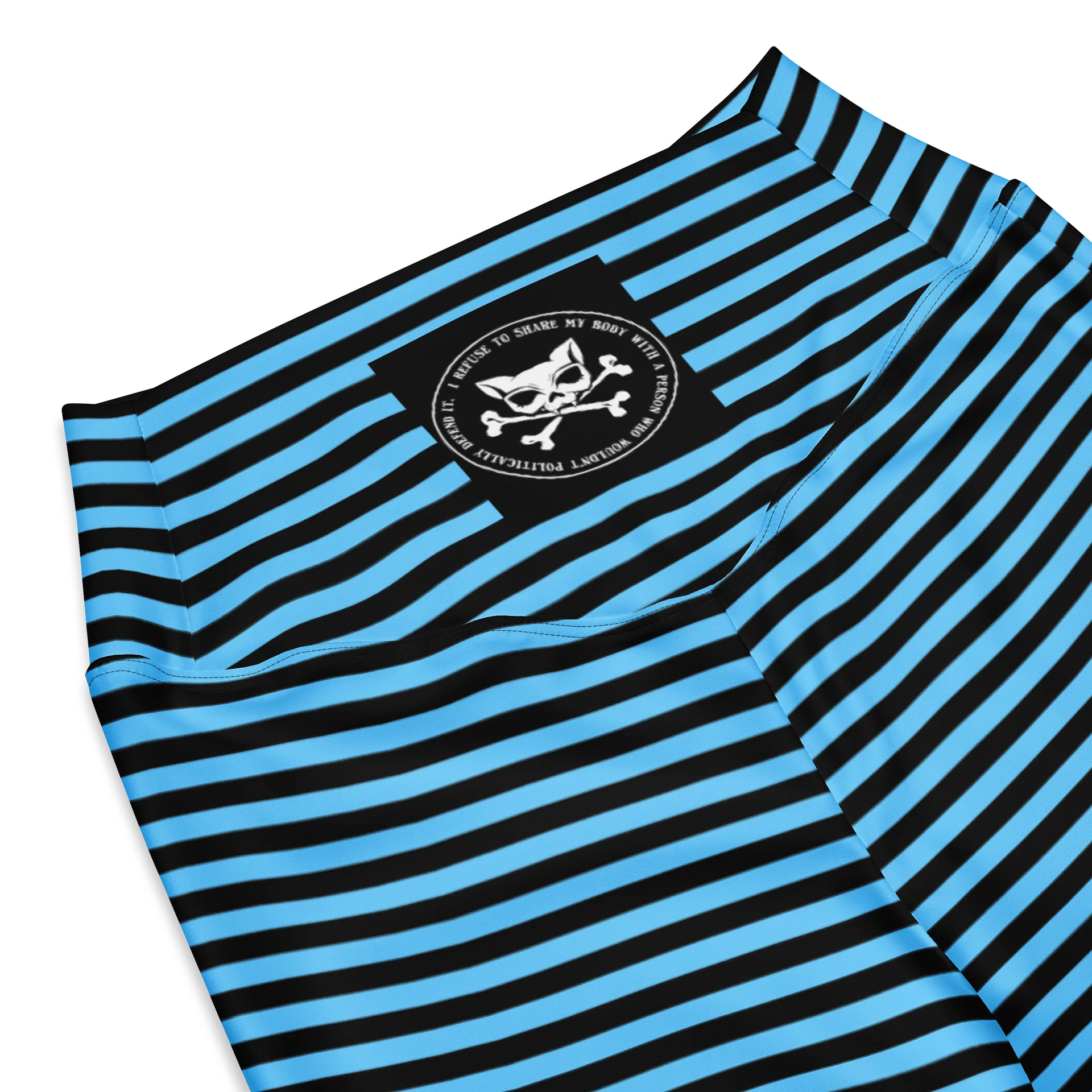 Blue and Blaque Stripped Kat Skull Flares product image (8)