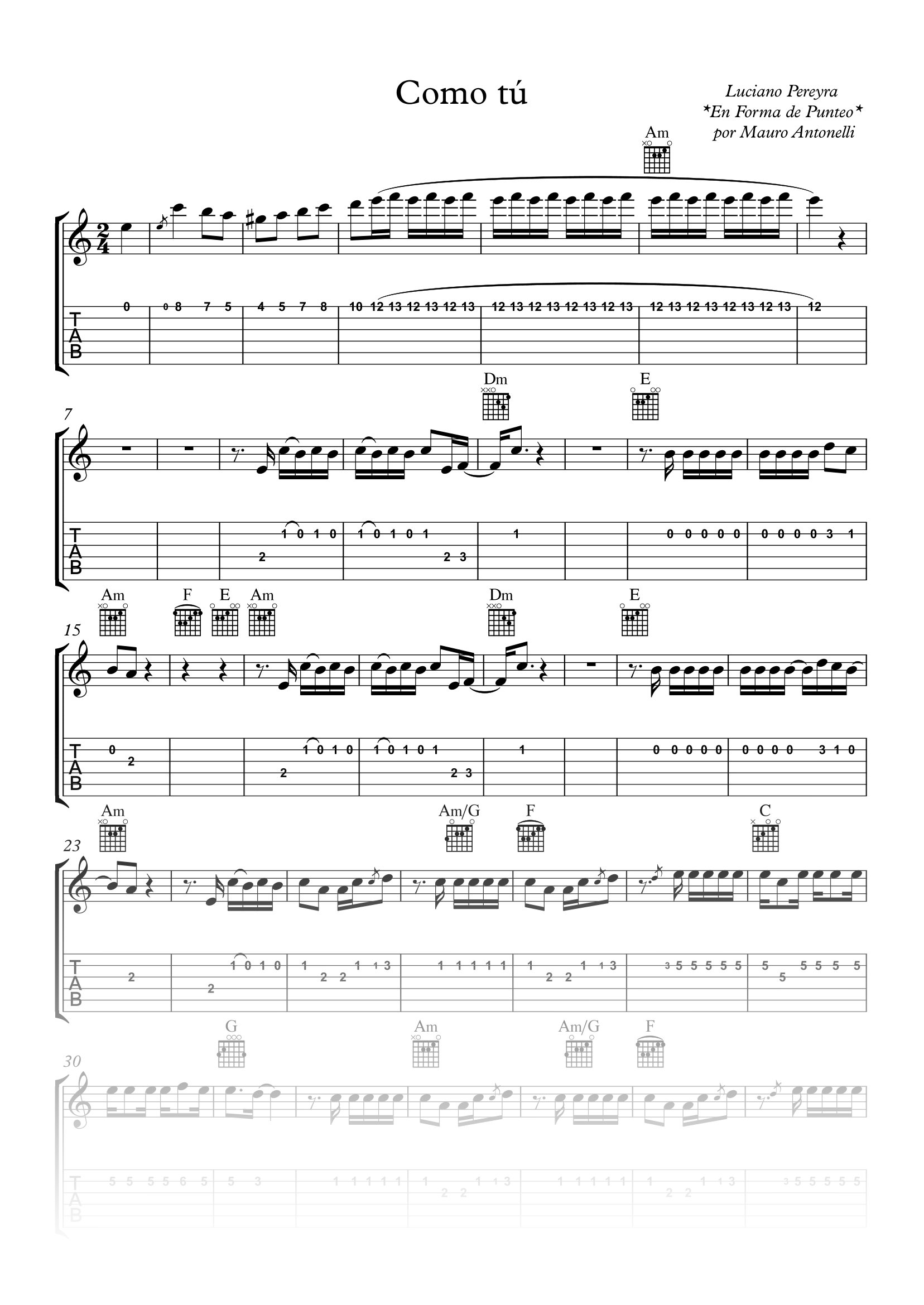 Como tu - Partitura + Tabs + Acordes + Pista product image (1)