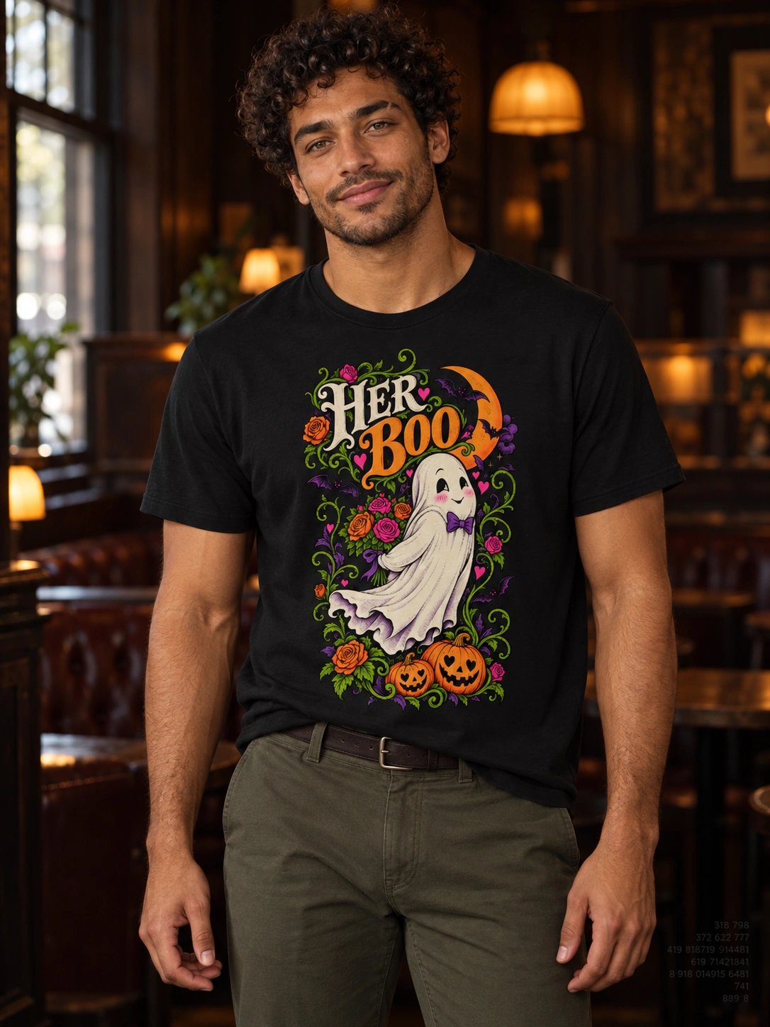 Couples Halloween T-Shirt – Her Boo Ghost product image (2)
