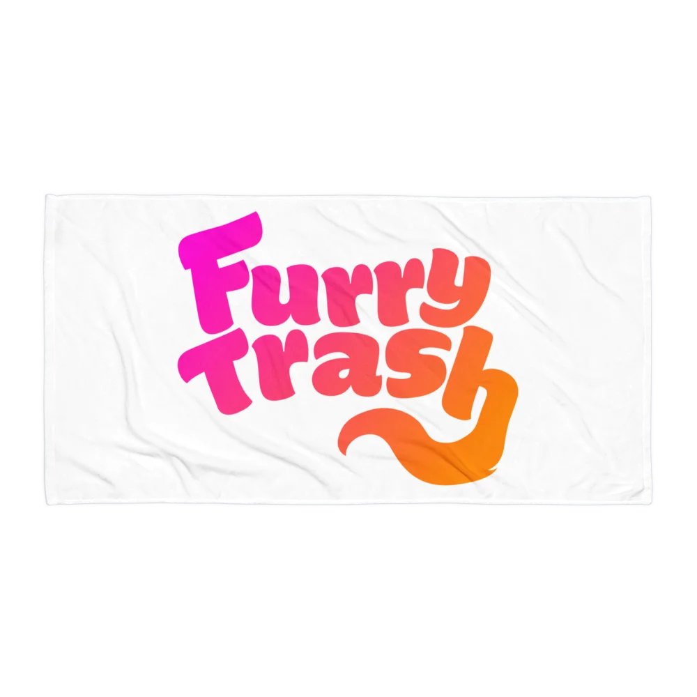 Furry Trash Towel – Bubble Logo (Sunrise Gradient) product image (1)
