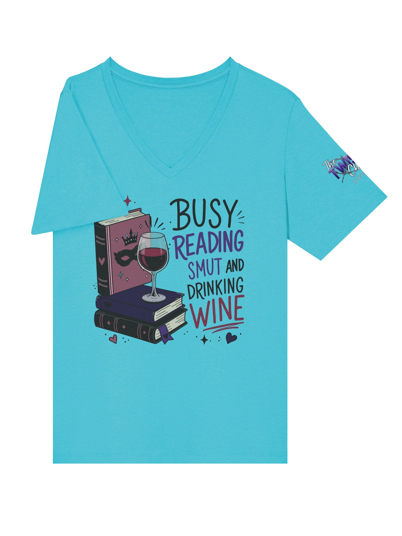 Busy Reading Smut & Drinking WIne (Women's V-Neck) product image (38)