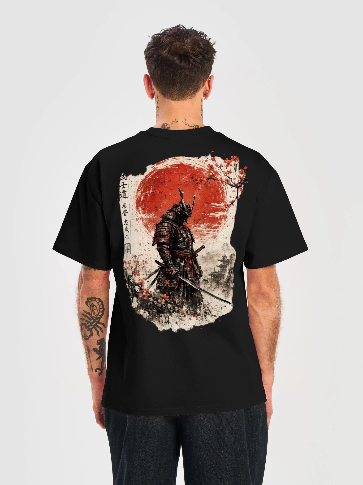Crimson Bushido – Japanese Samurai Oversized Graphic T-Shirt | Warrior Streetwear product image (6)