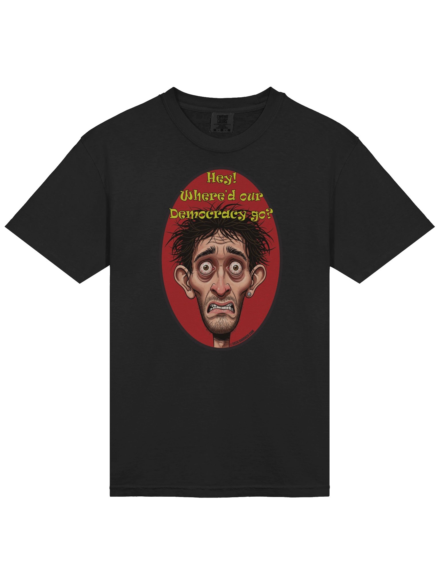 High Quality Political T-Shirt Says: "Hey! Where'd Our Democracy Go?" product image (21)