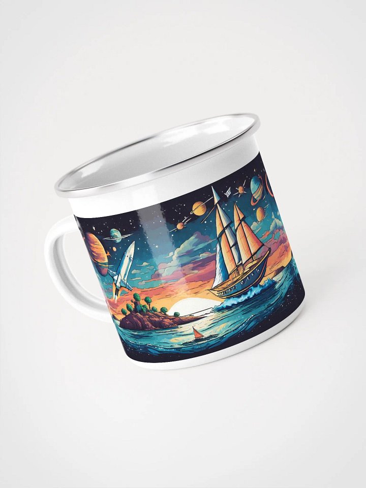 Summer Wind Charters: Space Sail Enamel Mug product image (1)
