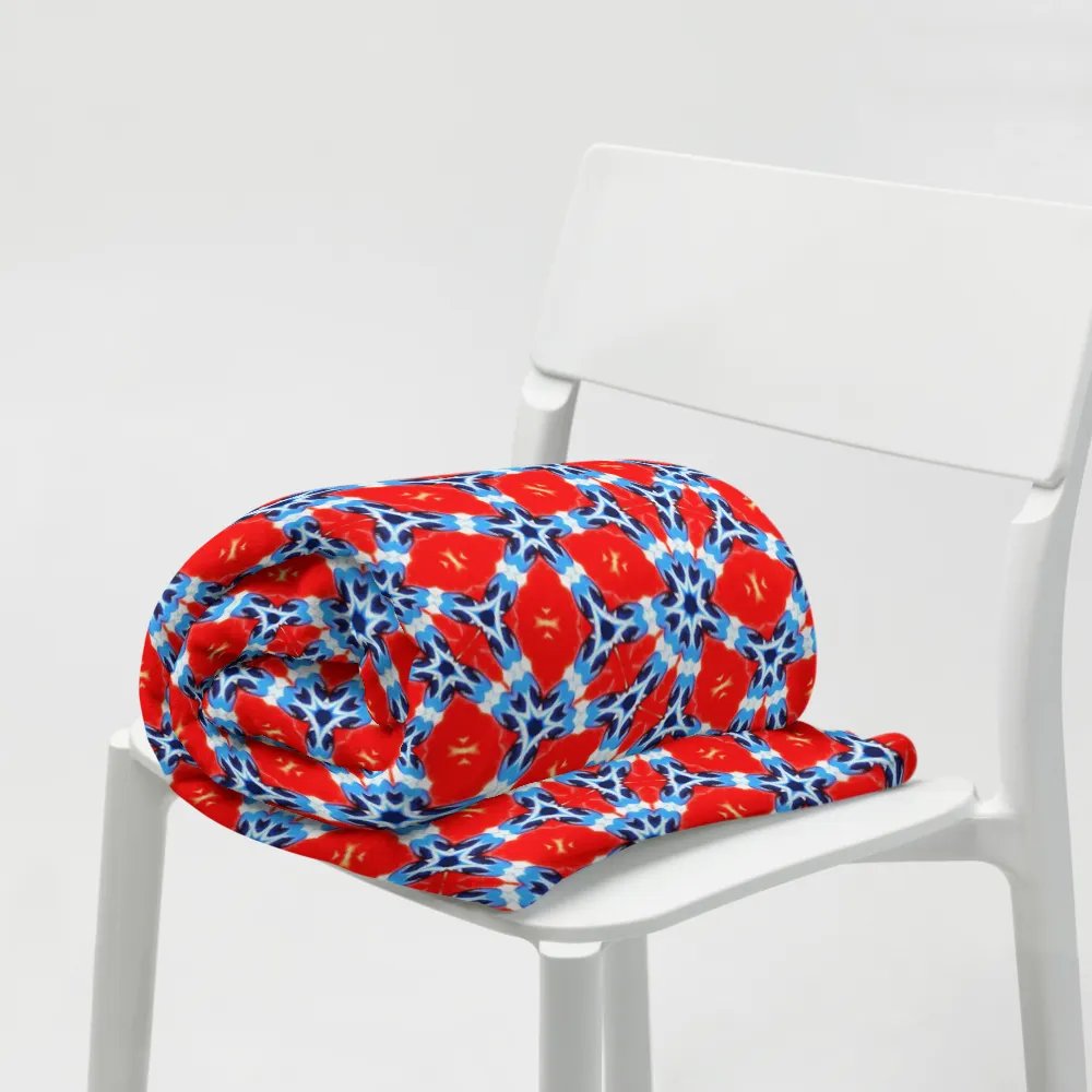 Blue & Red Diamond Throw Blanket product image (9)