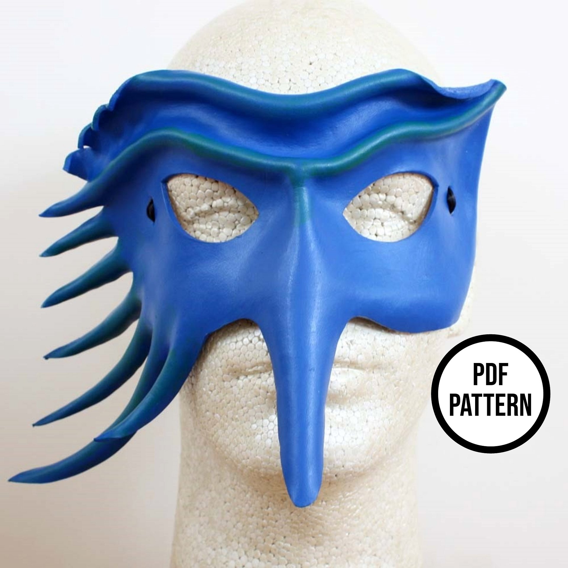 Spike Mask PDF Pattern for Leather product image (3)