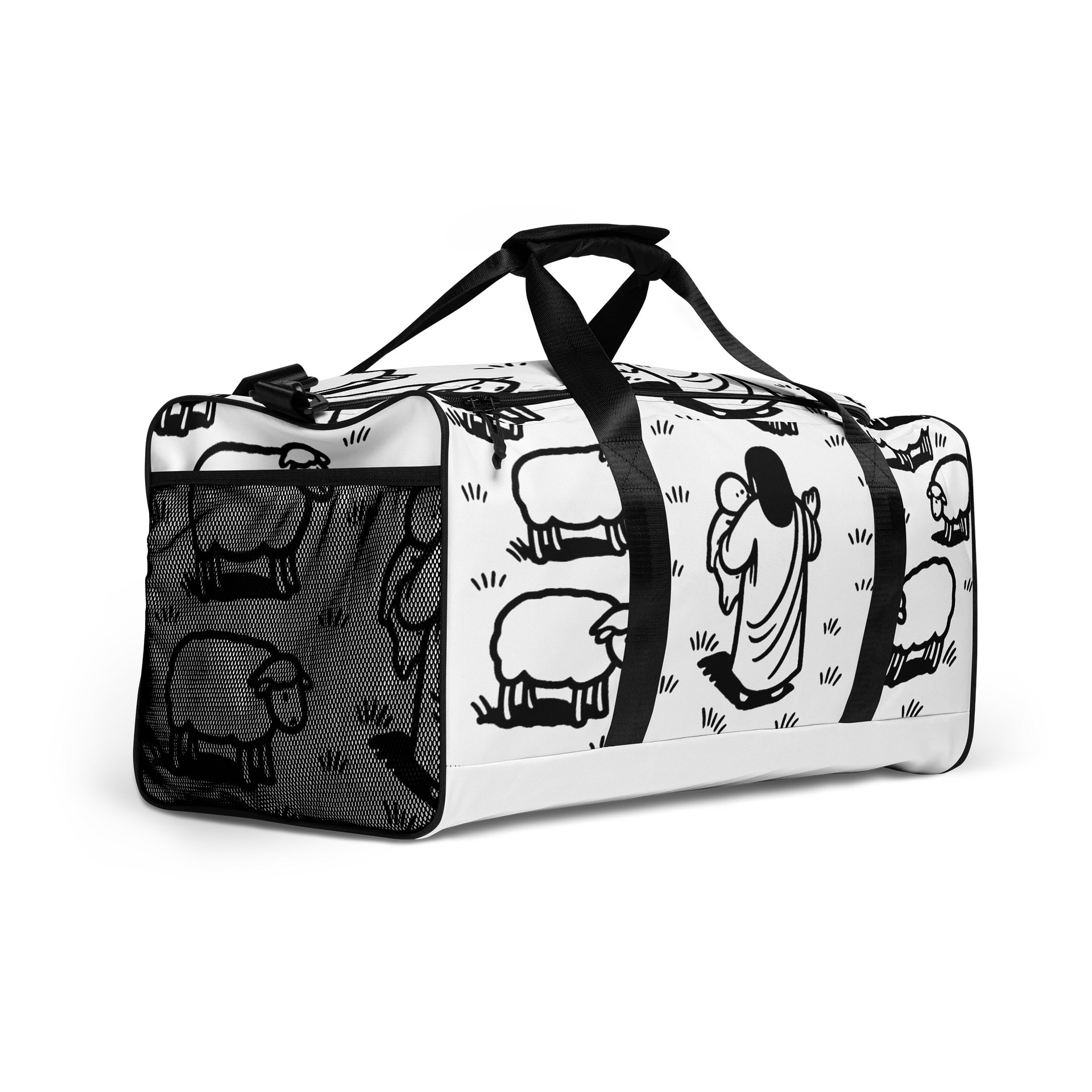 The Good Shepherd Doodle All-Over Print Duffle Bag product image (2)