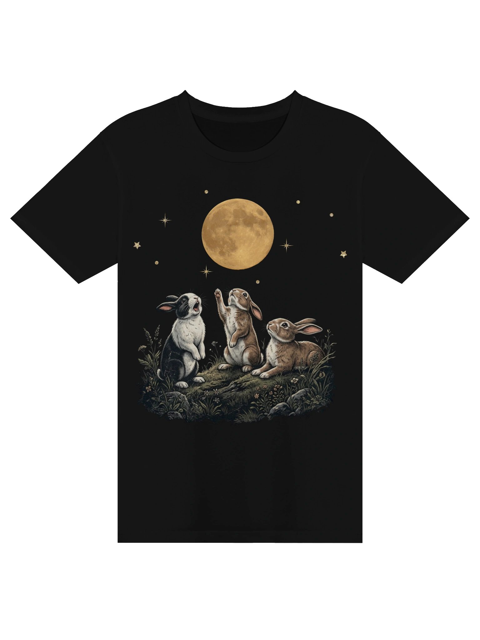 Vintage Moon Rabbit T-shirt product image (2)