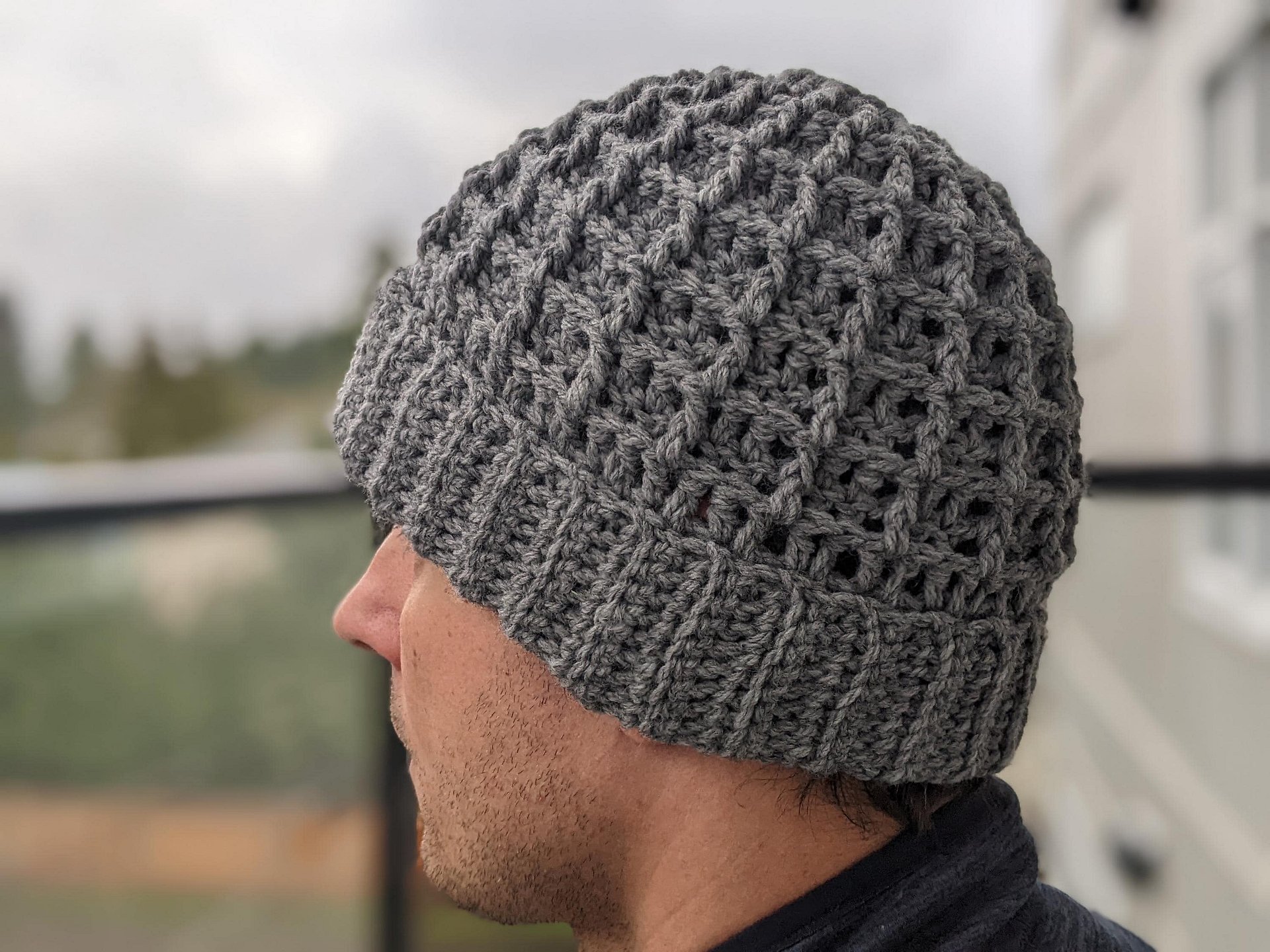 Crochet Waffle Men's Hat Pattern product image (4)