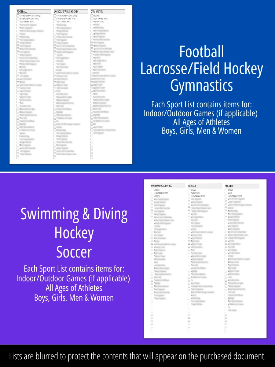 Sports Packing List - Tournaments, Games & Competitions product image (4)