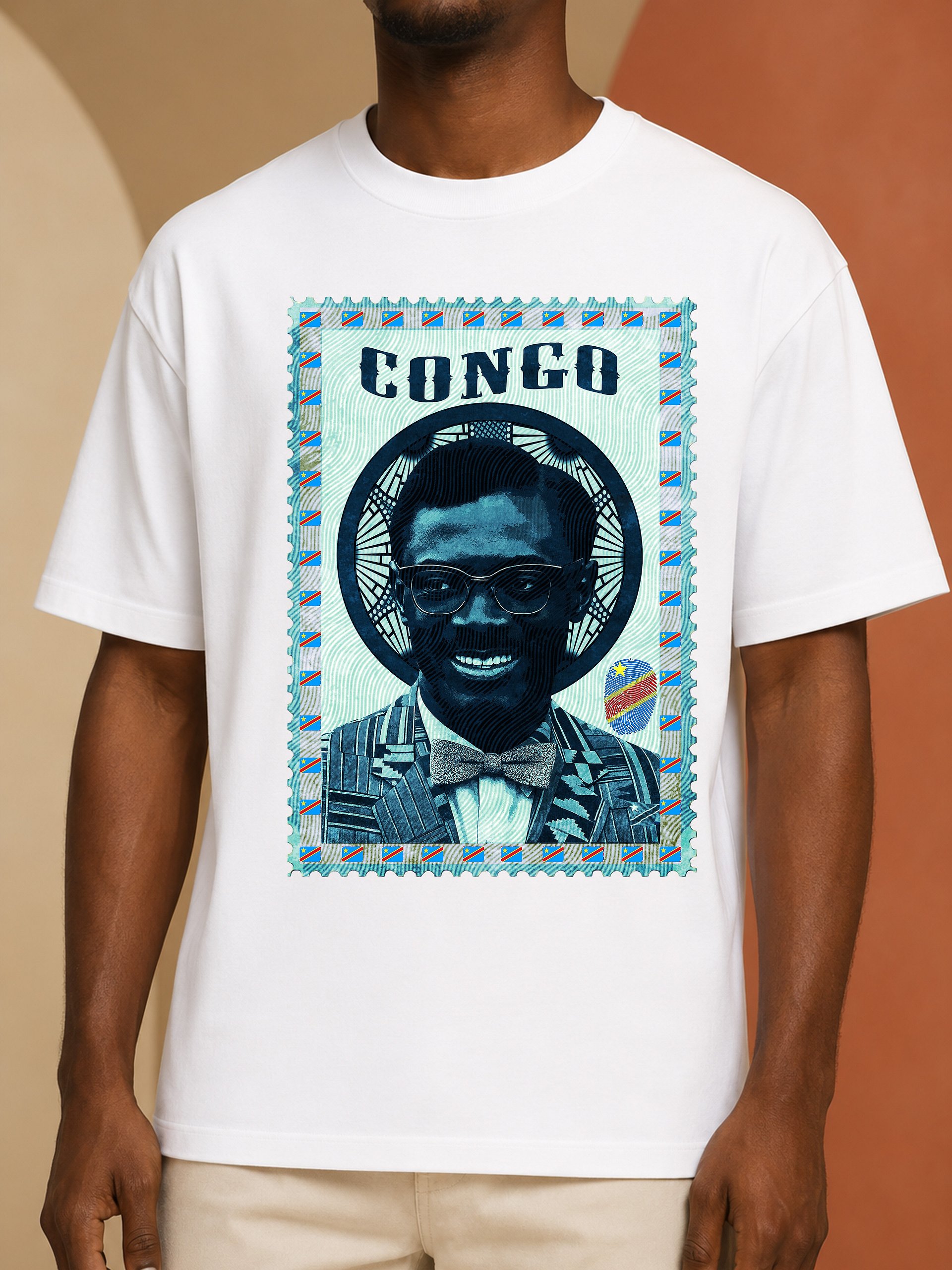 Patrice Lumumba Vintage Postage Stamp T-Shirt | Congo Independence Tee | Pan-African art product image (1)