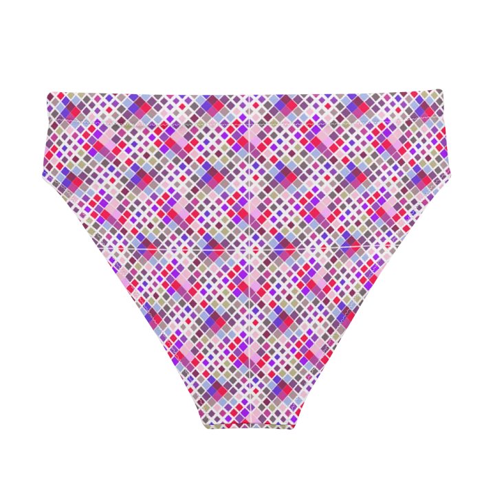 Colorful Square Pattern Design High Waist Bikini Bottom product image (2)