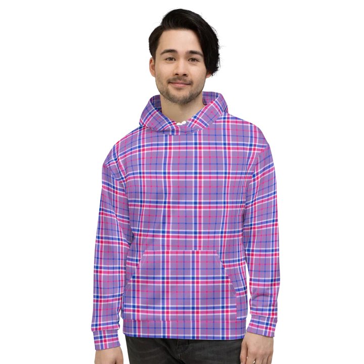 Lavender, Magenta, and Blue Plaid Hoodie product image (2)