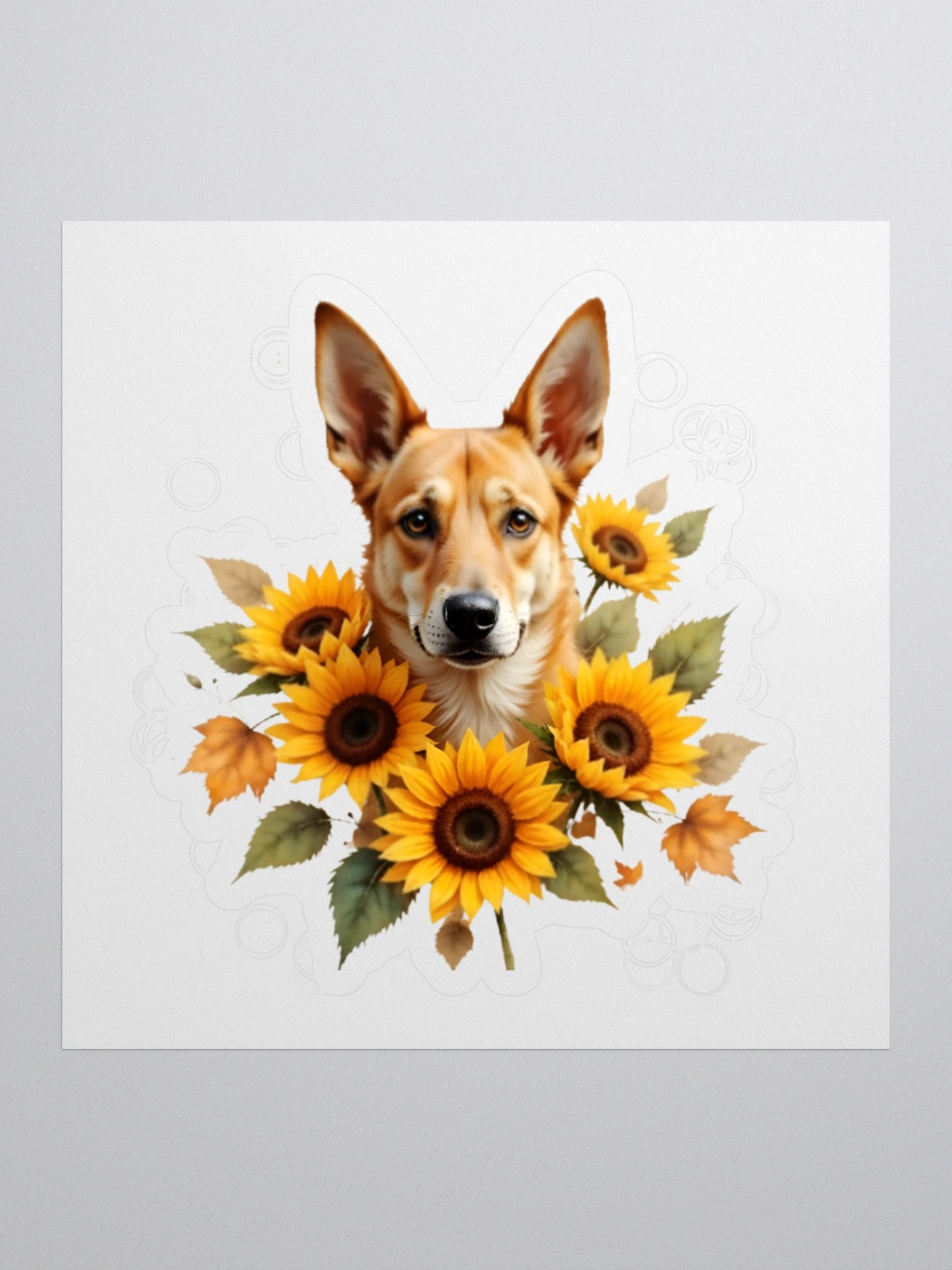 Potcake and Sunflowers Sticker product image (1)