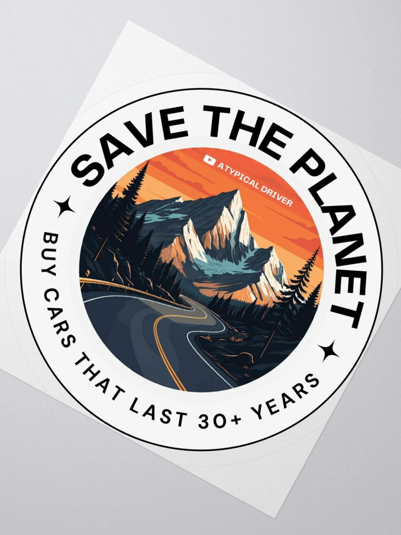 Save the Planet, Drive Old Cars 3" Sticker product image (4)
