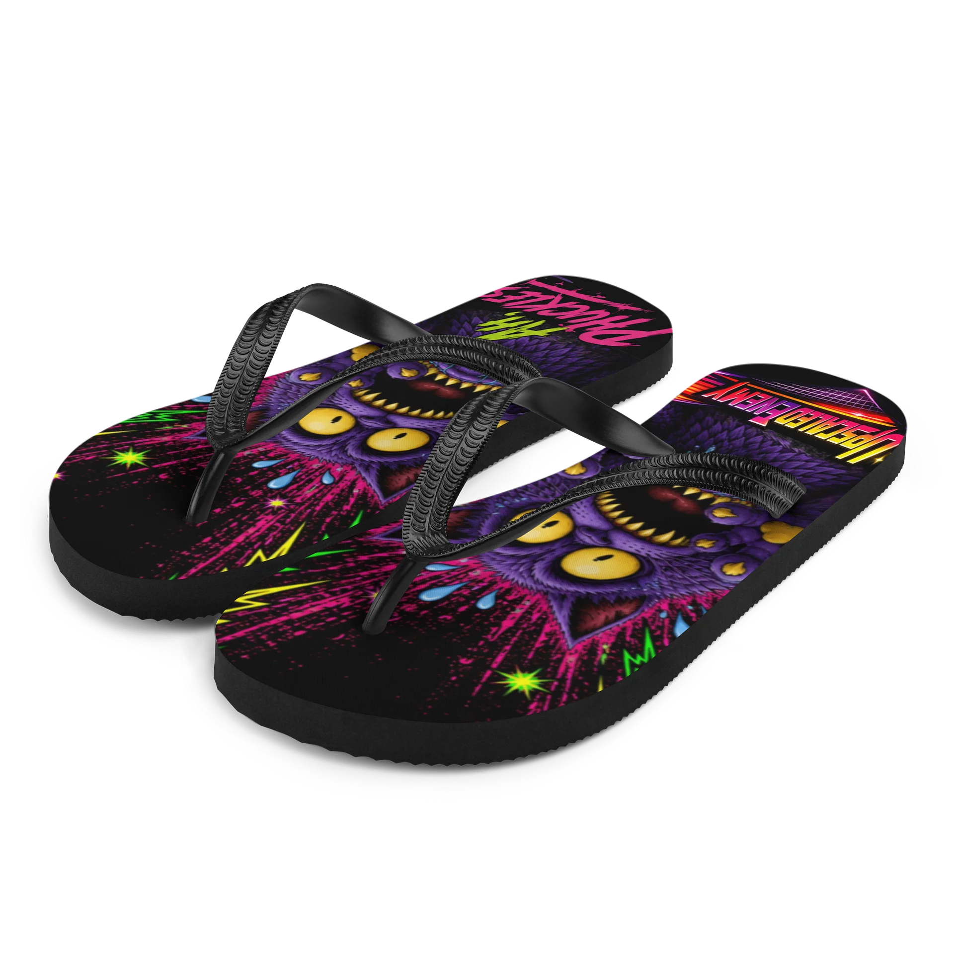 Upscaled - Don’t Step on Cheshy! Flip-Flops product image (2)