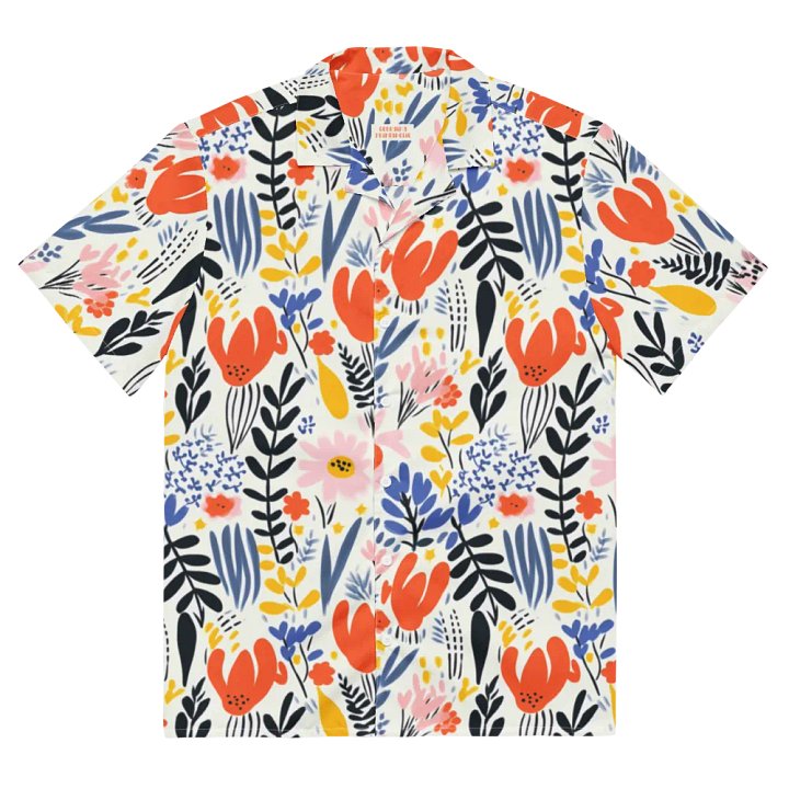 Retro Flowers Orange Hawaiian Shirt product image (2)