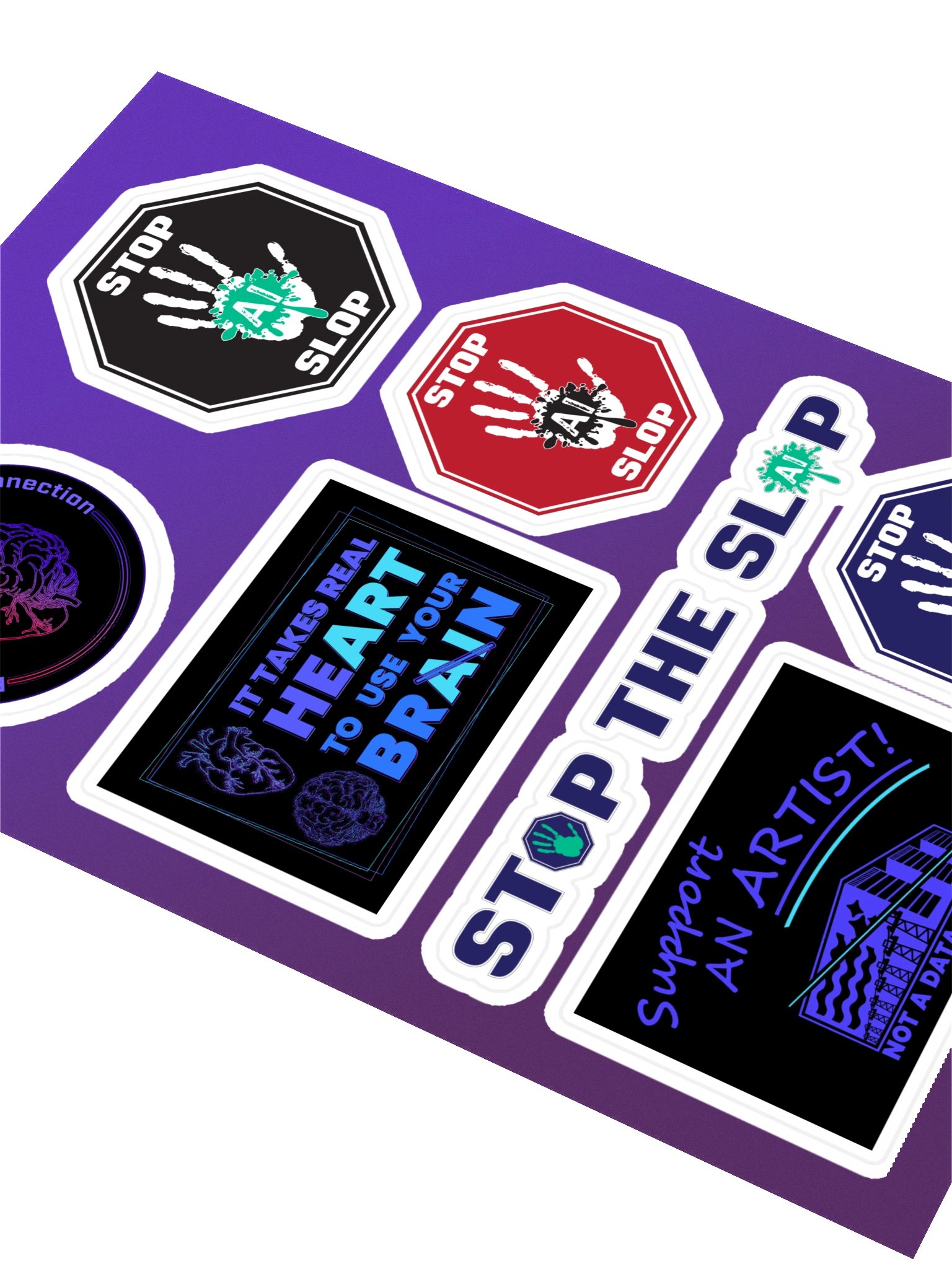 Anti-AI Pro-Human Sticker Sheet product image (2)