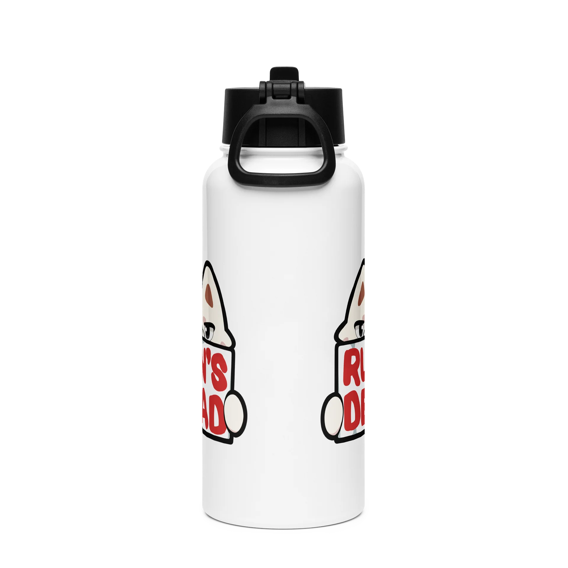 Run's Dead Stainless Steel Water Bottle with a Straw product image (3)