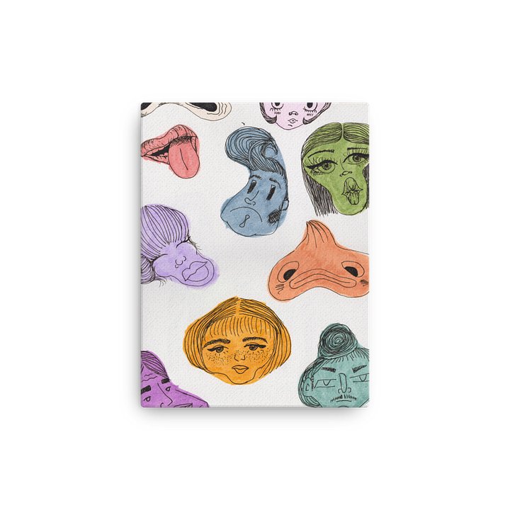 Faces - Handmade Piece Sleek Slim Canvas Art product image (2)