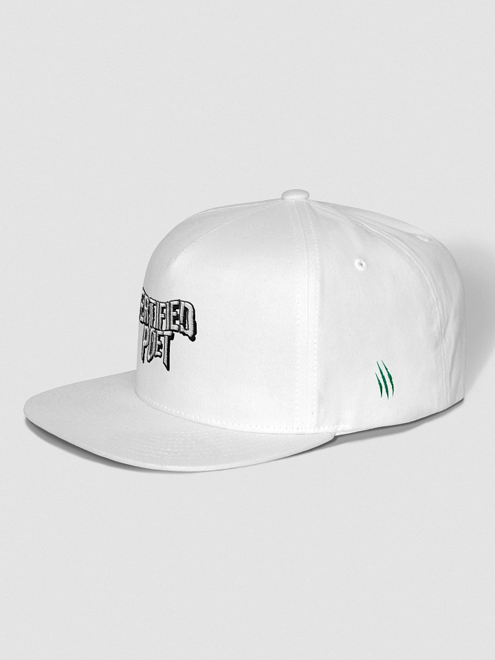 "Certified Poet" (Green Scars) Yupoong Flat Snapback Cap product image (2)