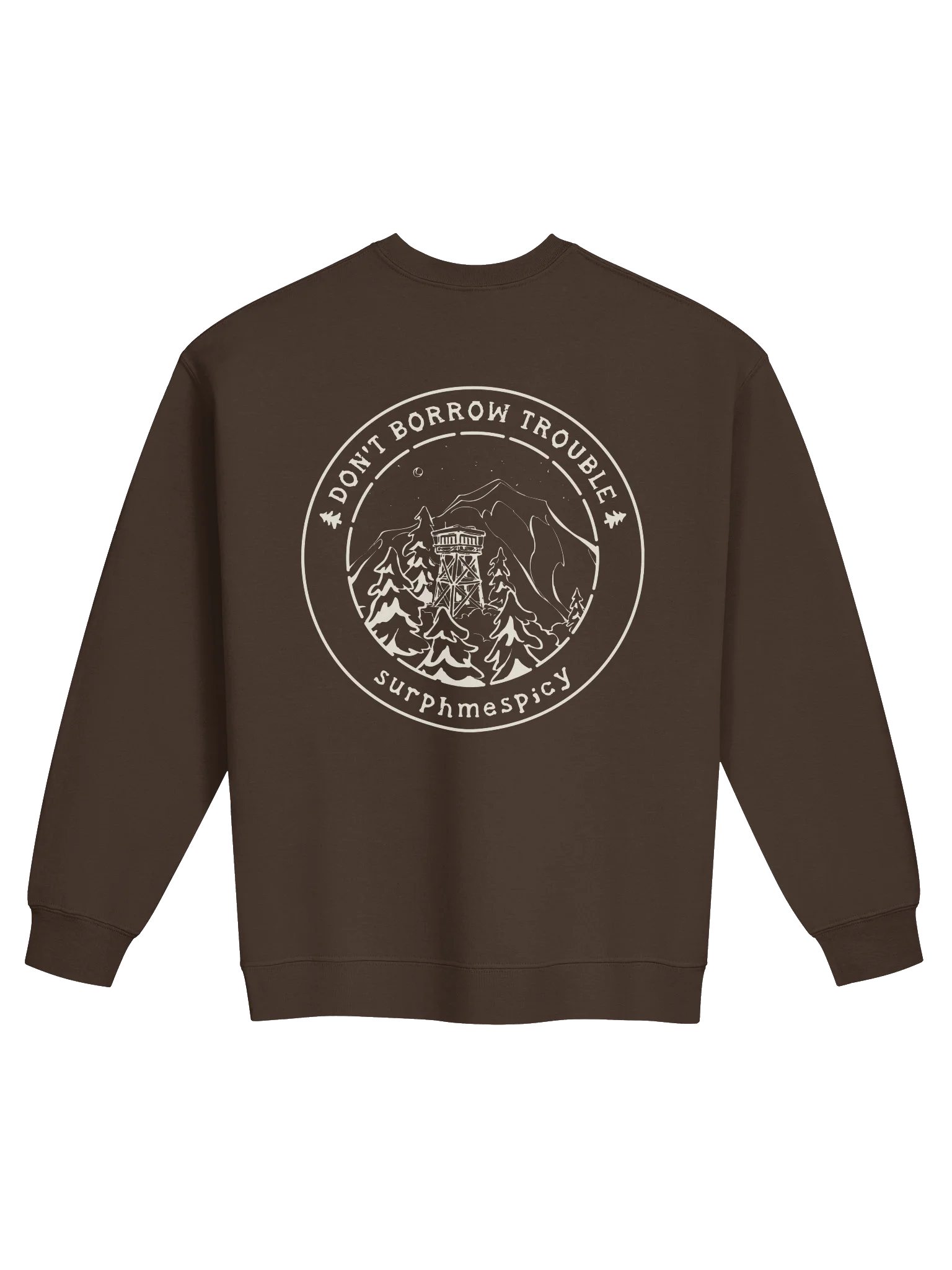 Don't Borrow Trouble White Graphic Sweatshirt product image (2)