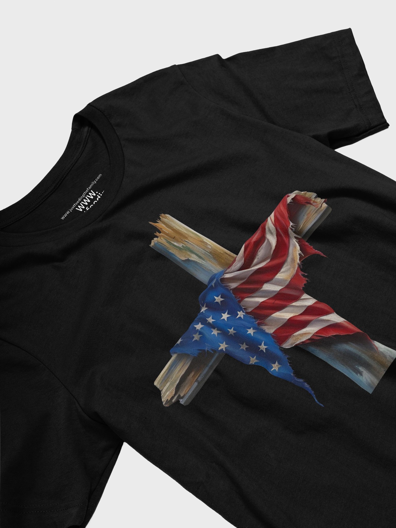 Patriotic American Flag Cross T-Shirt – Faith & Freedom Collection product image (3)