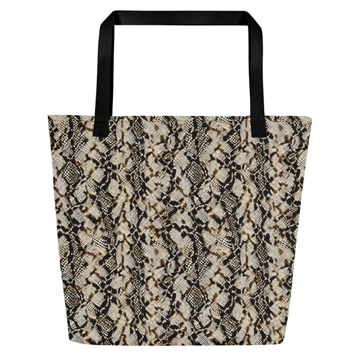 Beige Snake Pattern Tote Bag product image (1)