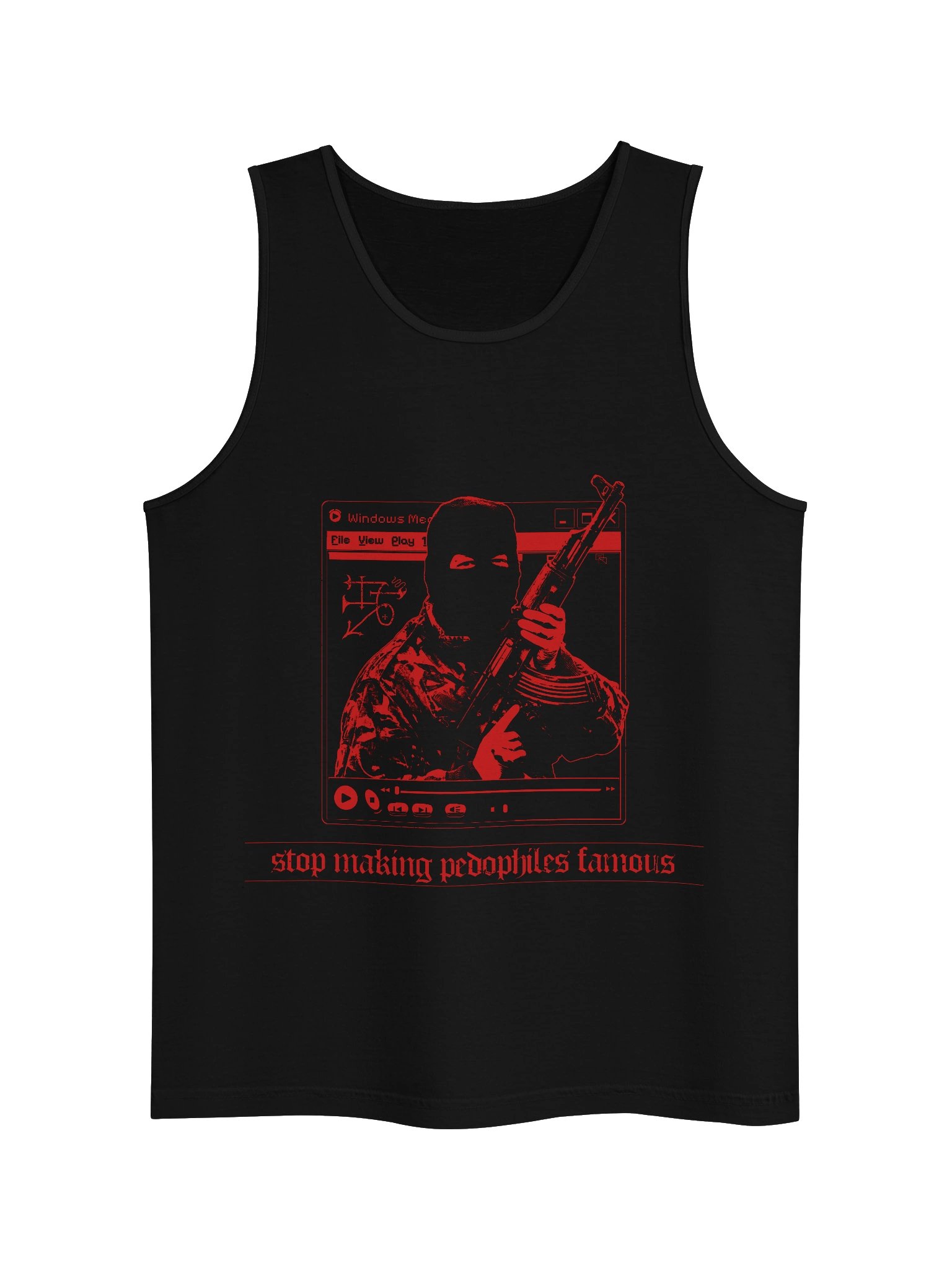 "STOP MAKING PEDOS FAMOUS" TANKTOP RED product image (1)