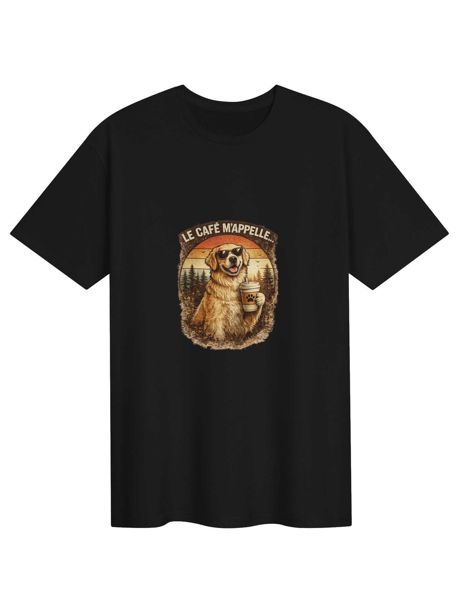 Le Café M’Appelle Retro Dog Coffee Tee product image (1)