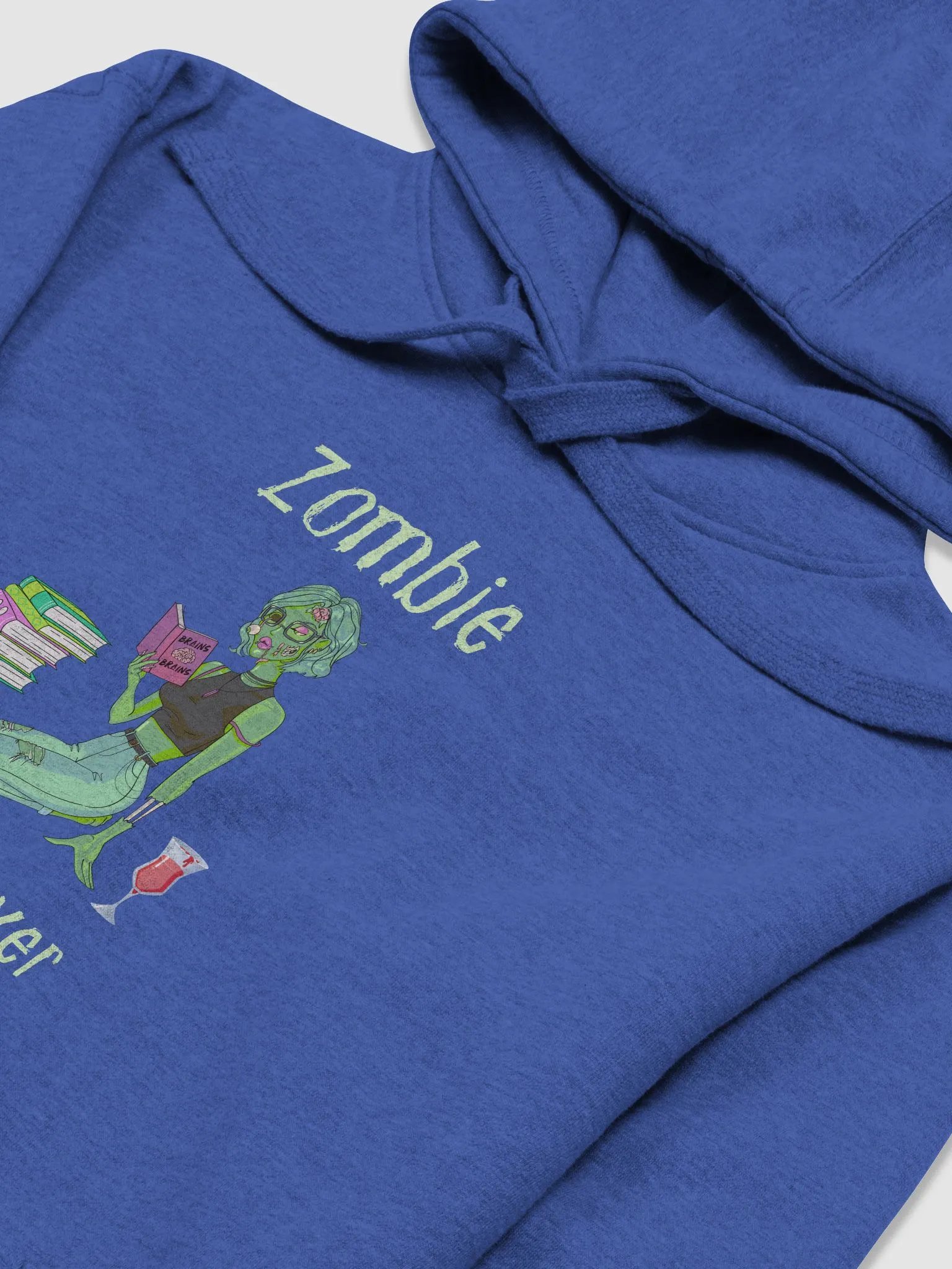 Zombie Book Lover - Royal Blue Unisex Hoodie product image (3)