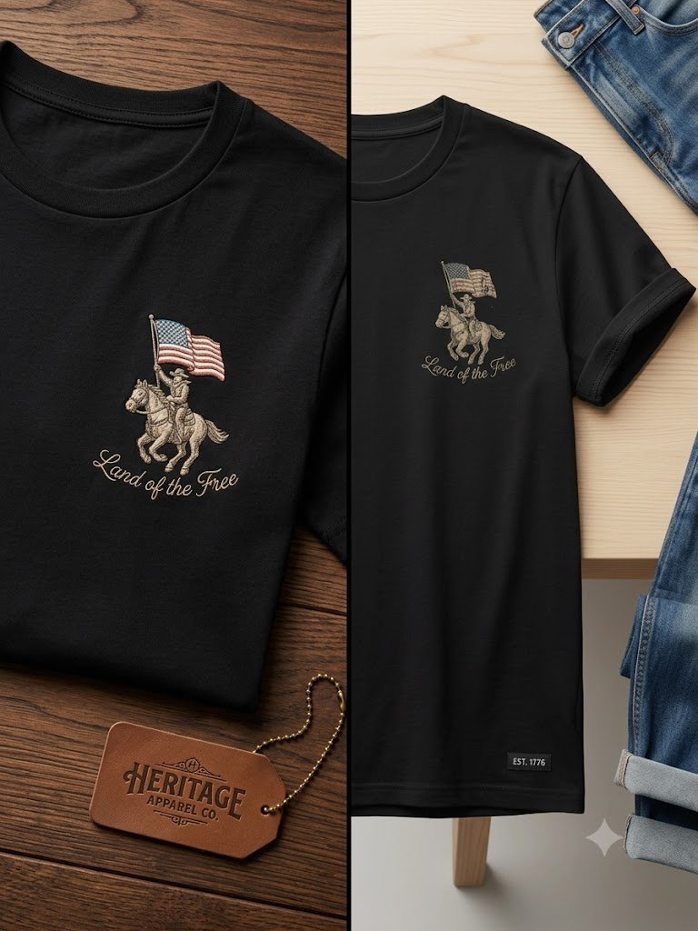 Land of the Free Western Cowgirl Shirt for Women – Vintage American Flag Cowboy Horse Graphic Tee, Patriotic 4th of July T-Shirt product image (1)
