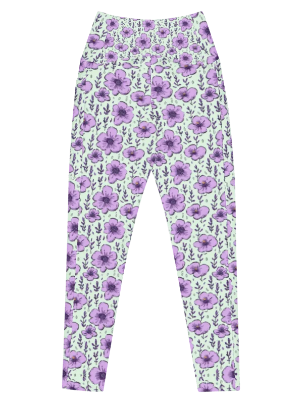Lavender Fields — Soft Floral Crossover Leggings product image (1)