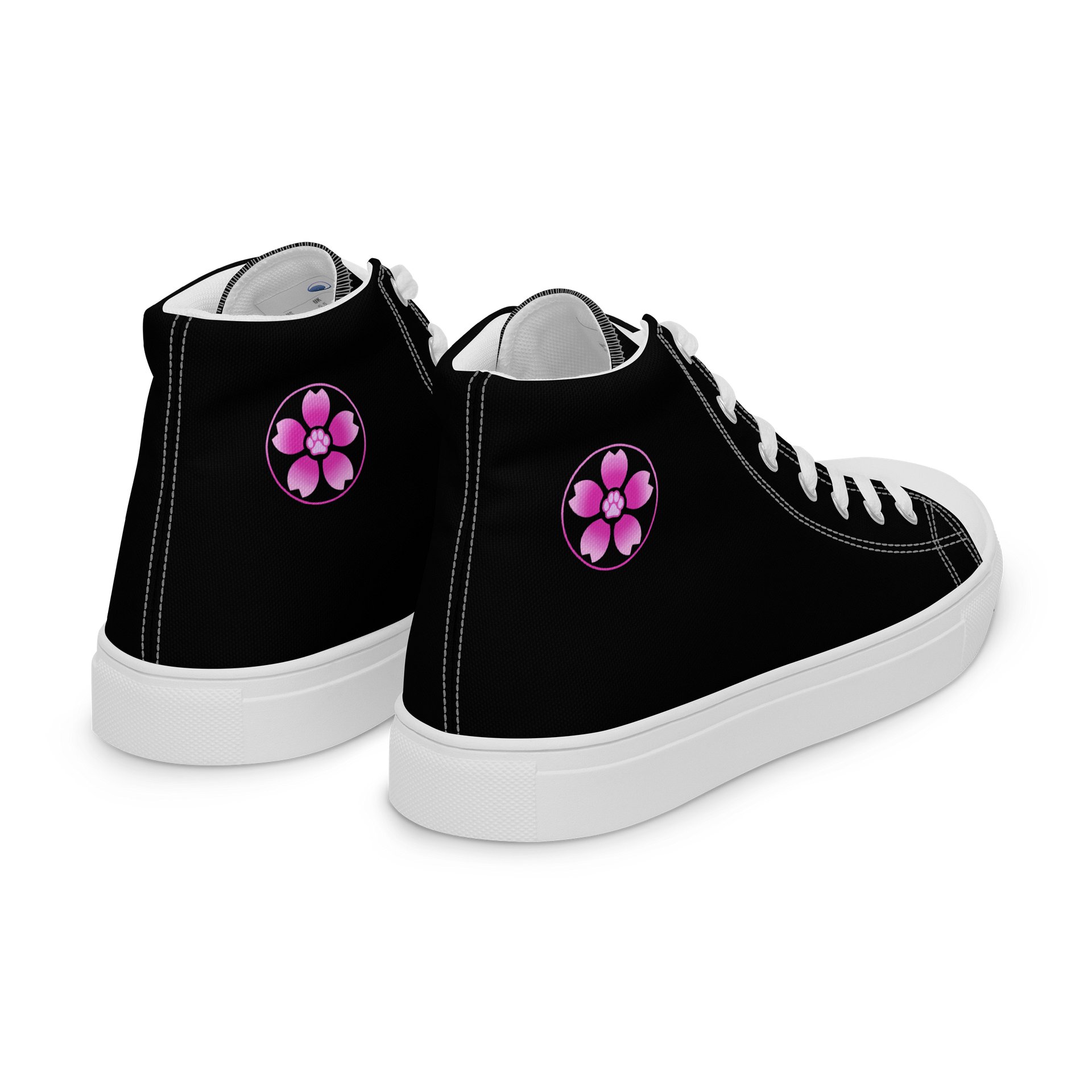 Moo Cherry Pawsom Logo Women's High-Canvas Shoes (Black) product image (7)