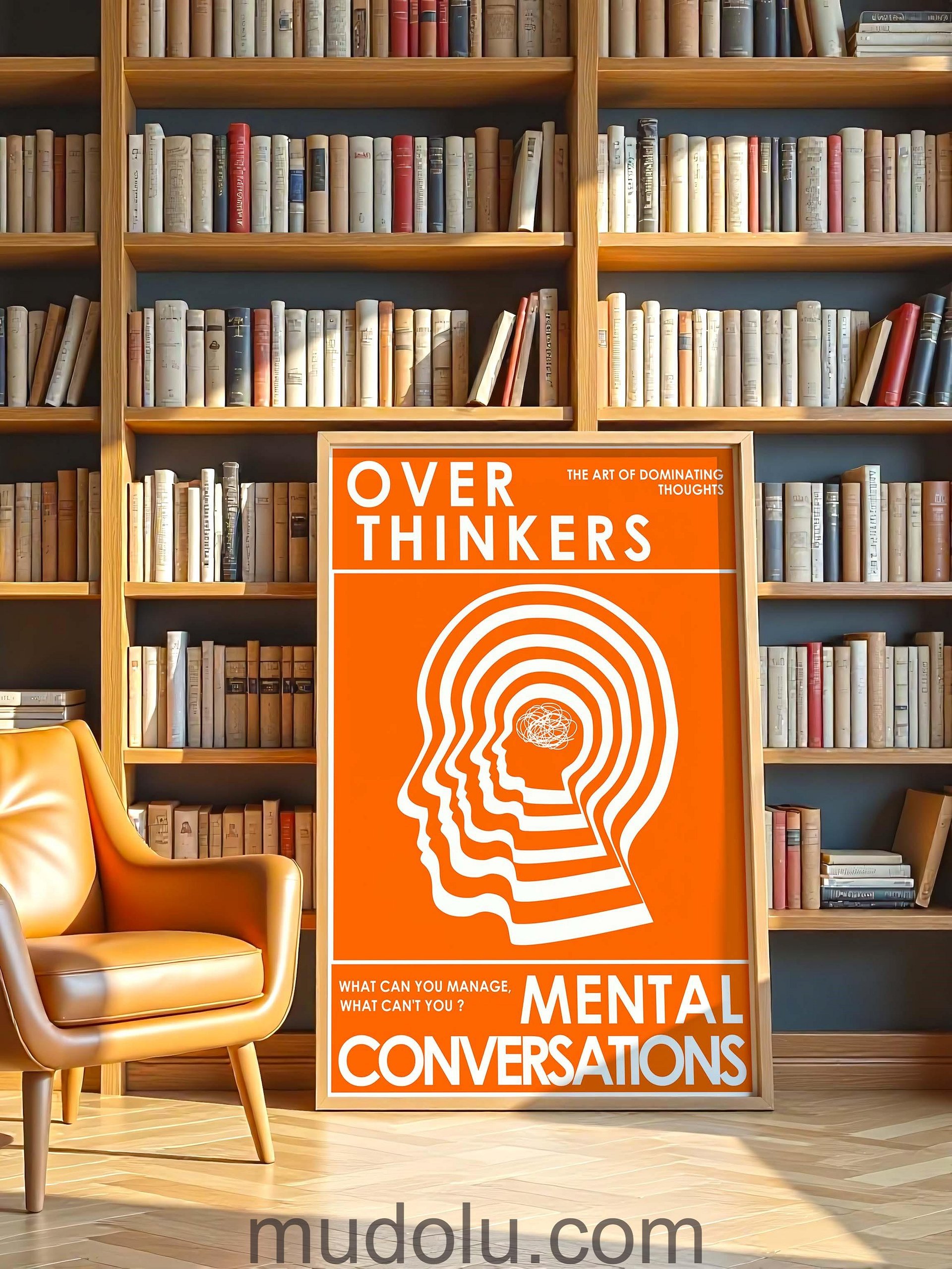OverThinkers Wall art Poster Orange White product image (5)