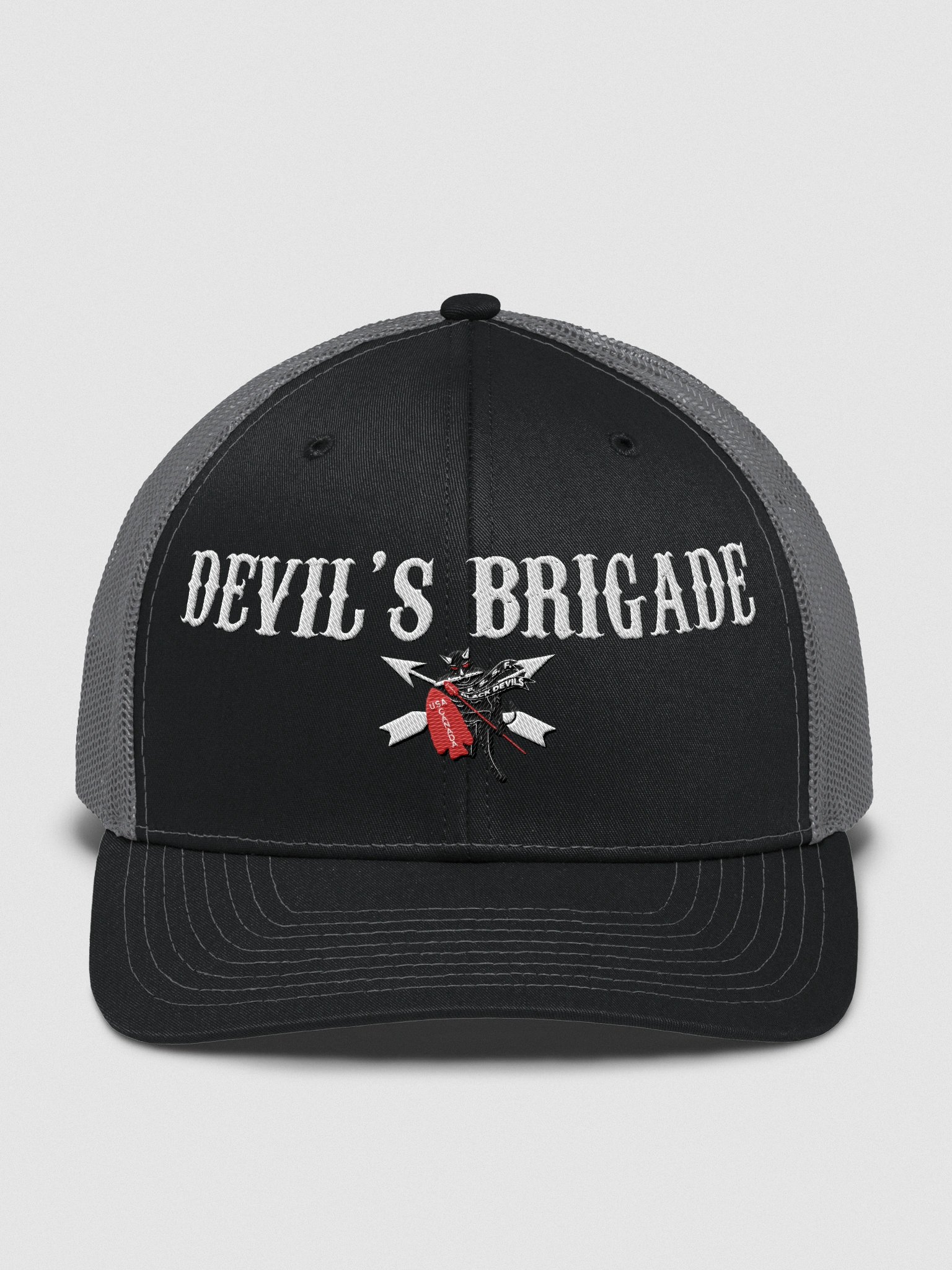 Devil's Brigade Trucker Hat, Text & Image Front product image (3)