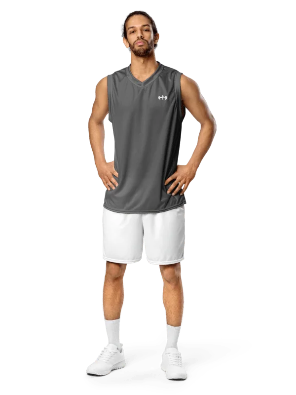 His House Performance V-Neck Muscle Tank - Grey product image (1)