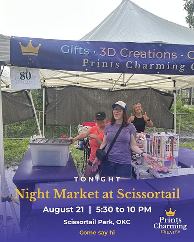 Tonight at @scissortailpark, 5:30 to 10.
Booth 80, by the Play Pavillion. Come find us. 💜