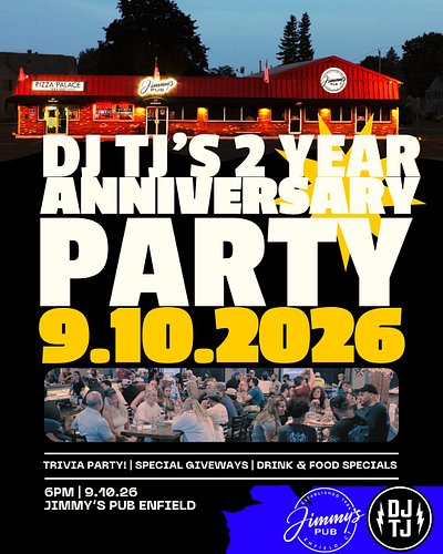 It’s on tonight! We’re celebrating two years of being @jimmys_pub_enfield! We got prizes from @thunderbirdsahl @drinksuperlyt...