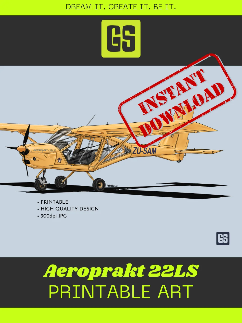 Aeroprakt 22LS Digital Aviation Printable Art Ideal Pilot Gift product image (5)