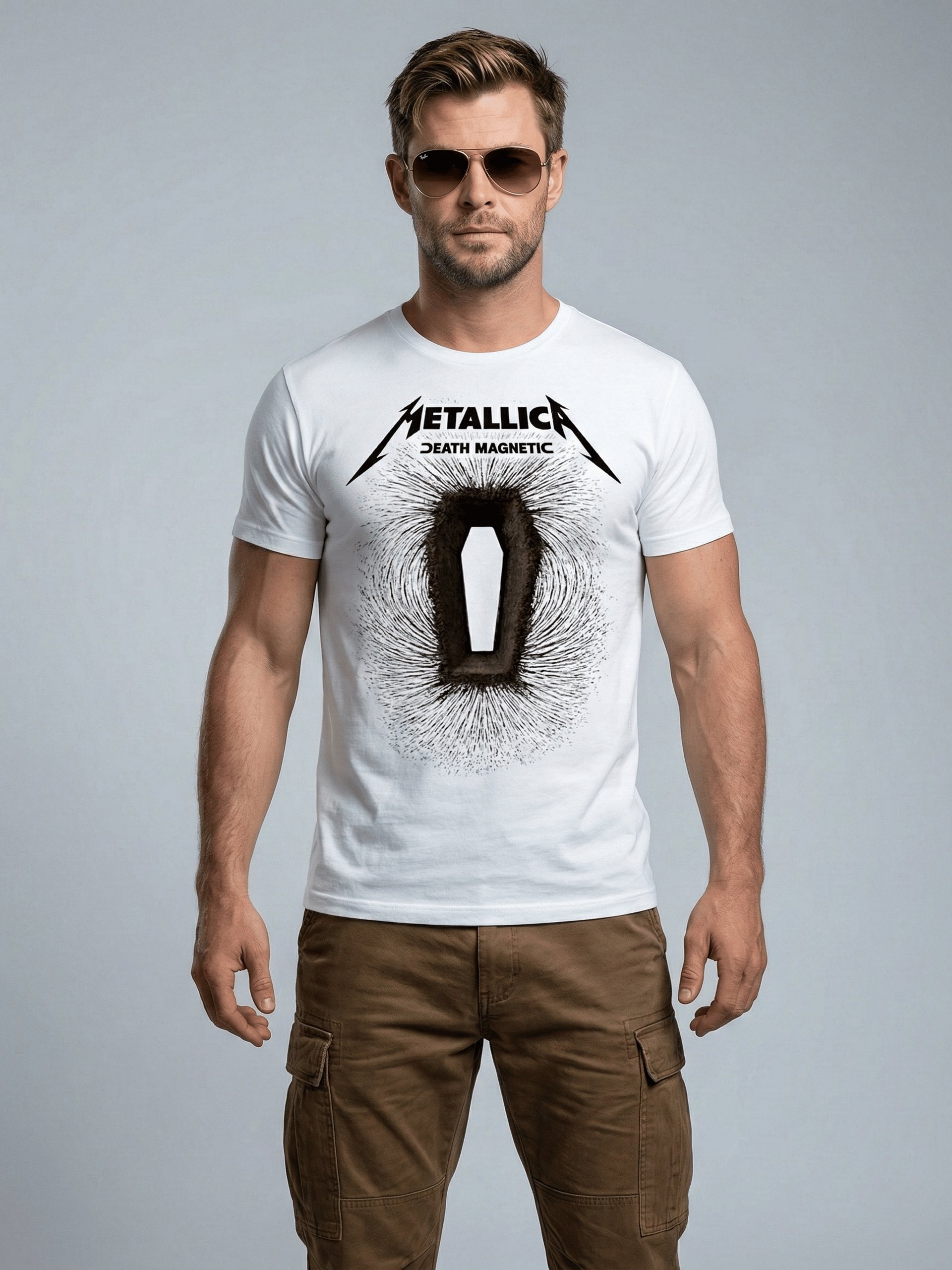 Metallica Death Magnetic T-Shirt | Coffin Magnetic Field Graphic Tee | Heavy Metal Collector Band Shirt 2008 product image (1)
