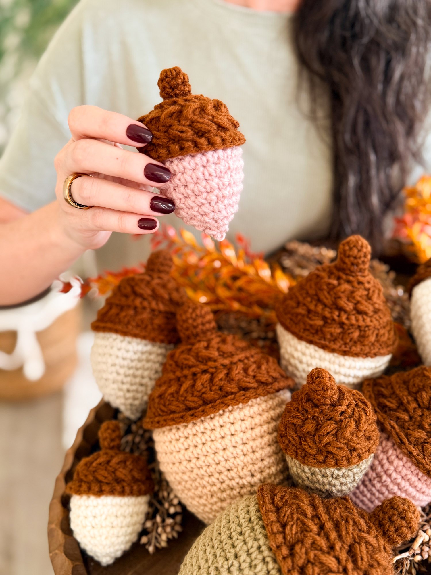 Wheat Stitch™ Crochet Acorns | PDF + Video + App product image (5)