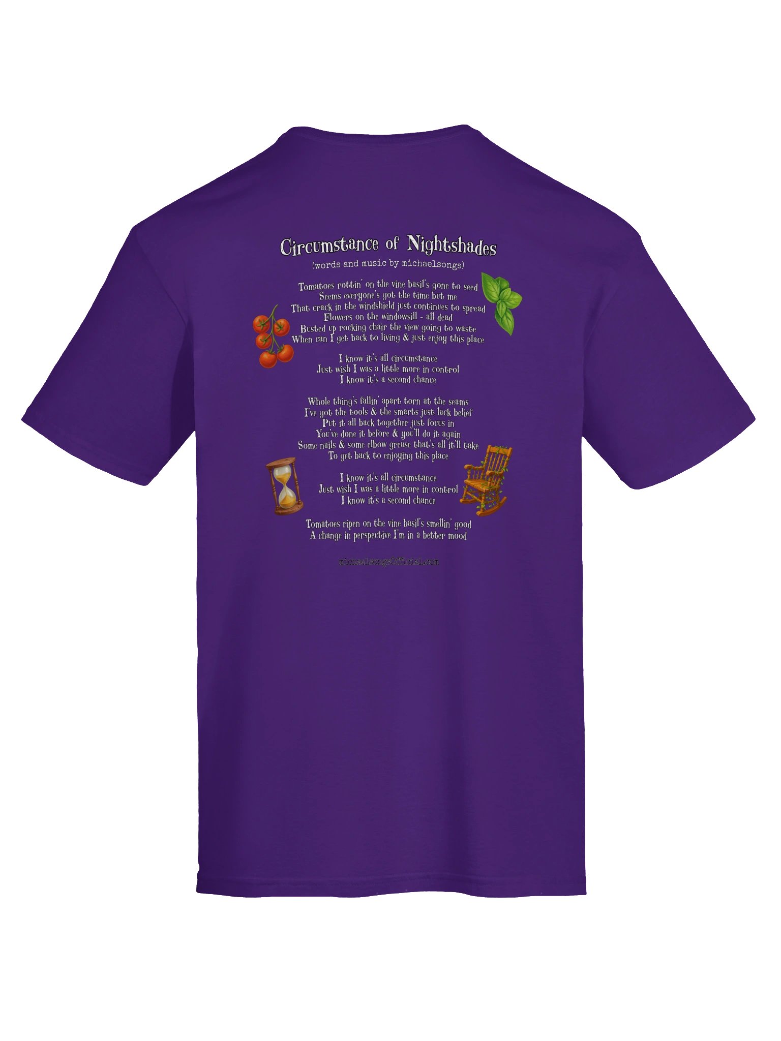 supersoft tee w/Circumstance of Nightshades graphic & lyrics product image (2)
