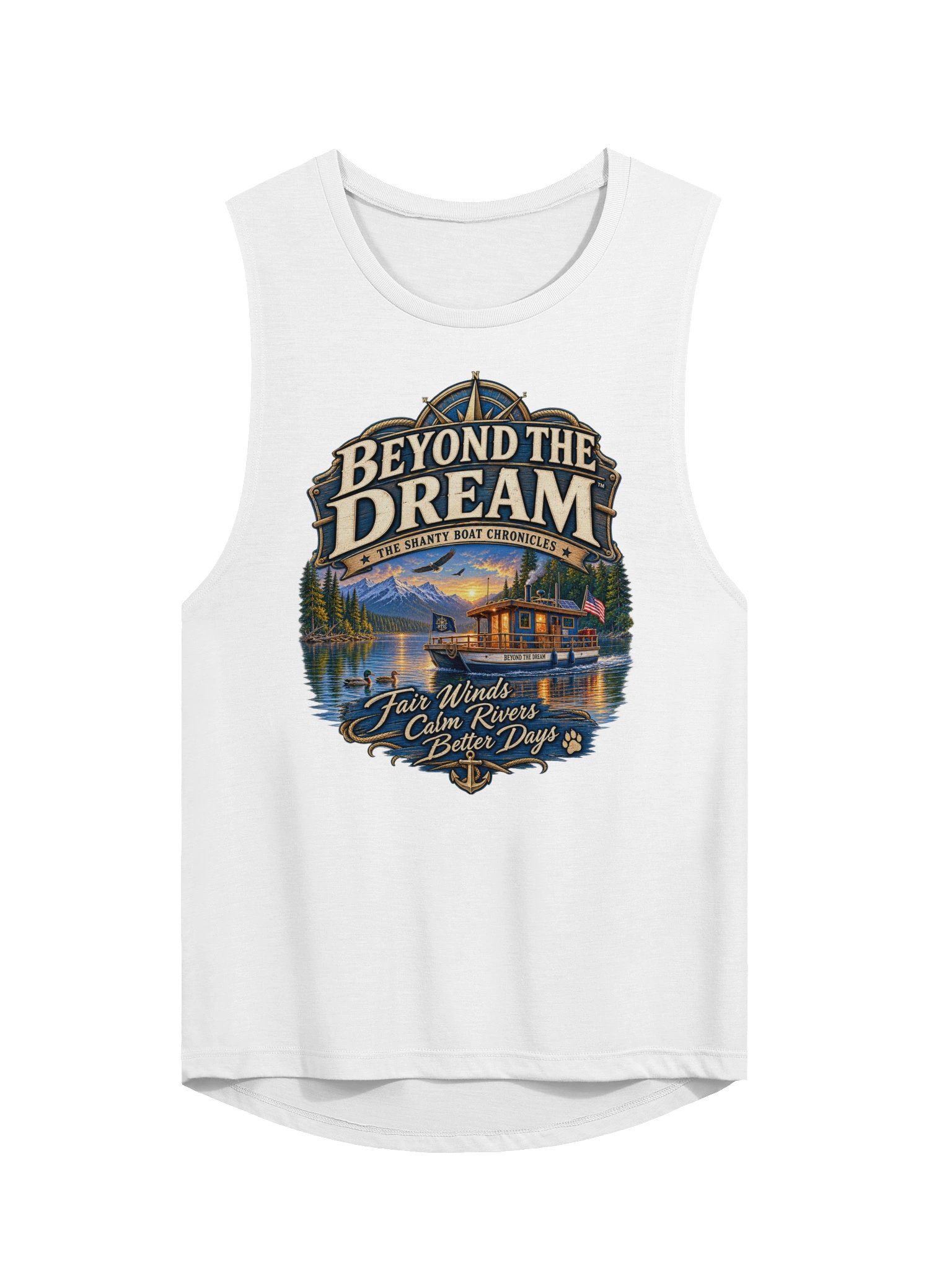 Beyond the Dream Women's Flowy Muscle Tank – White product image (1)