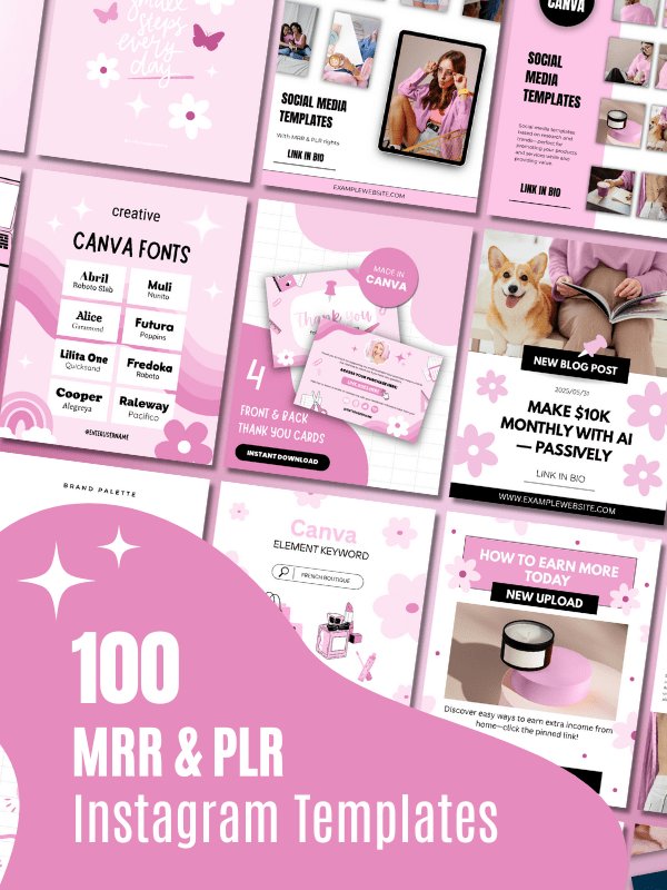 MRR/PLR Instagram Templates for Digitals product image (1)