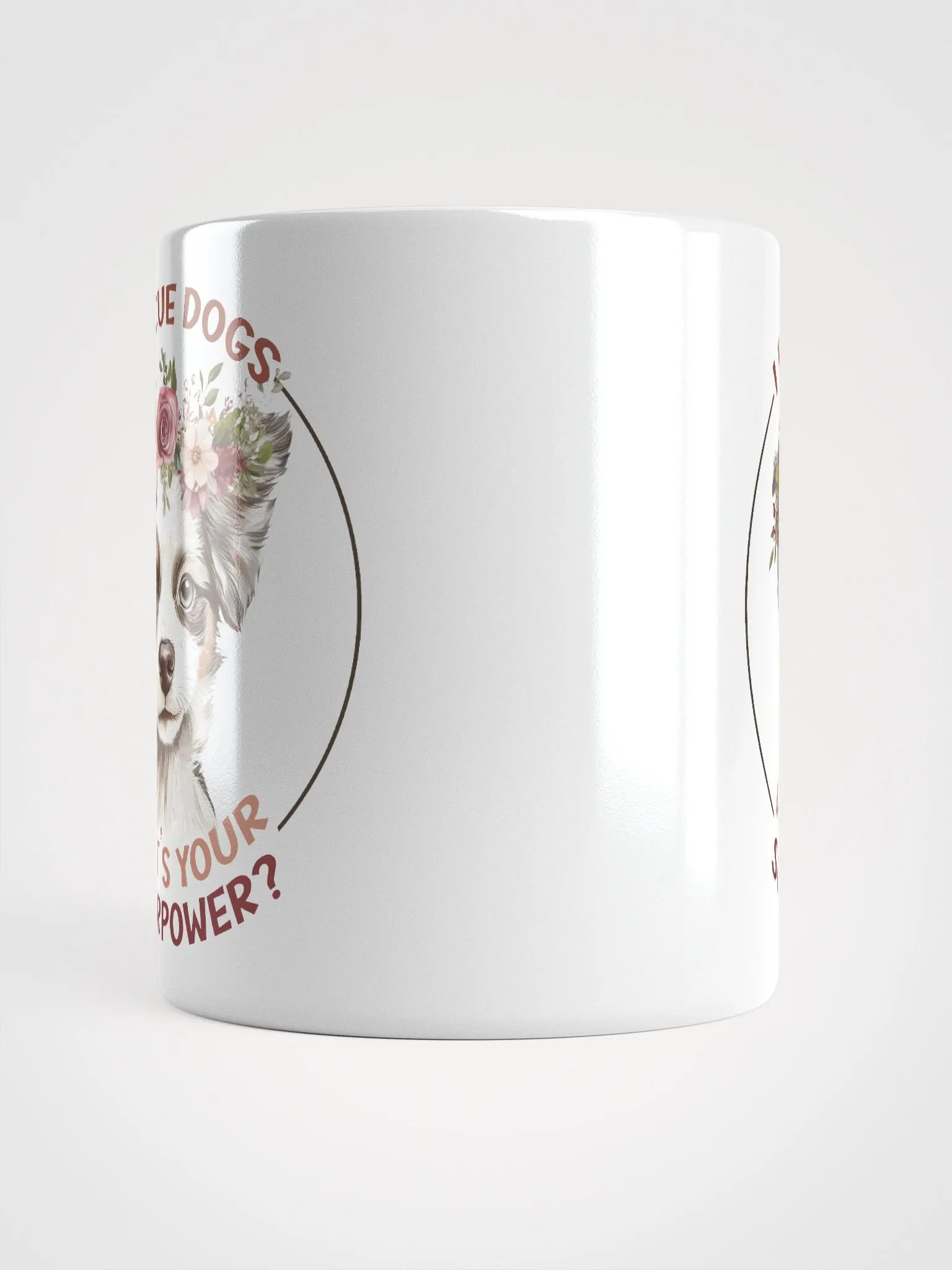 Floral Crown Puppy White Glossy Mug product image (5)