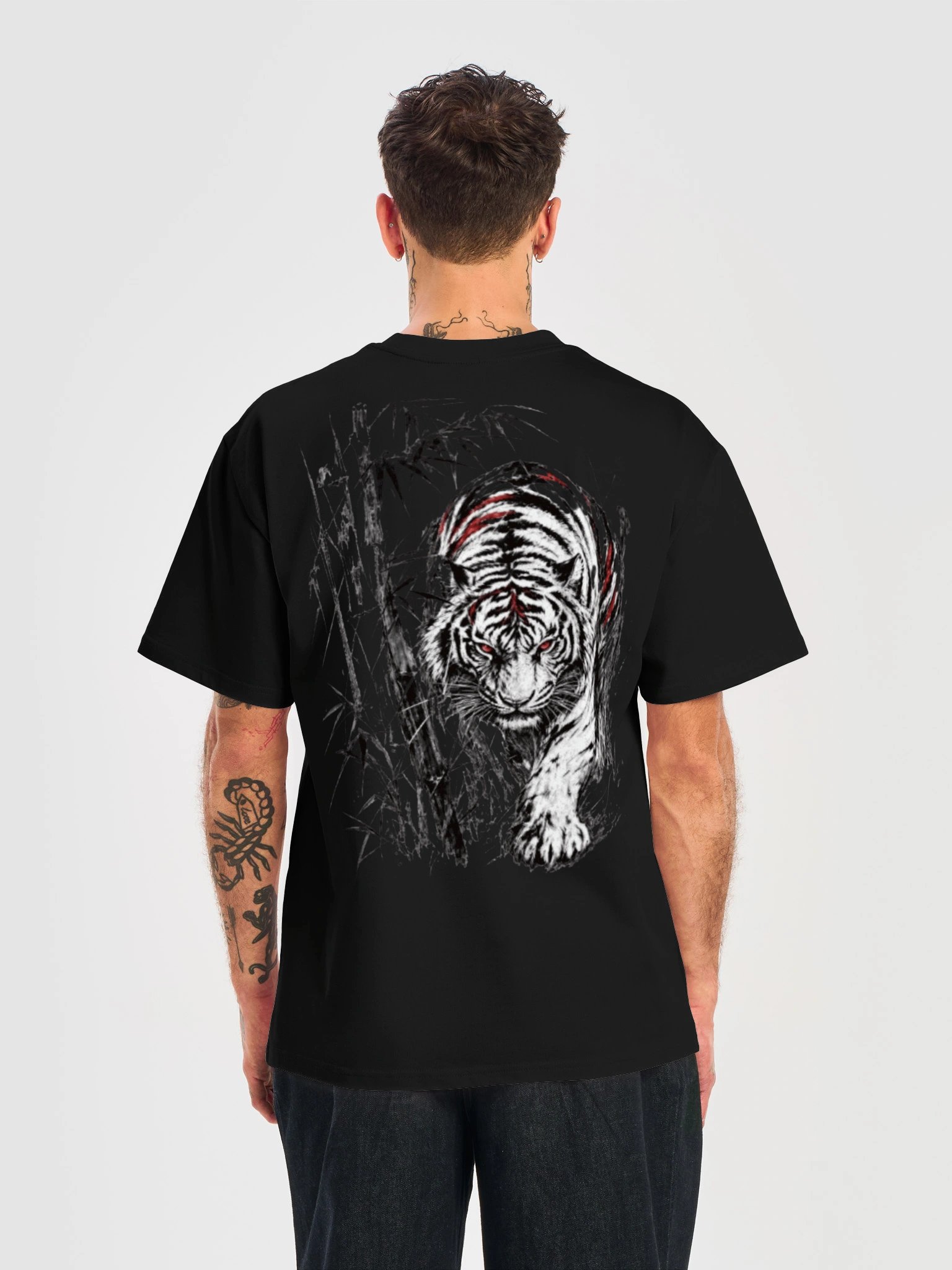 White Tiger Spirit – Japanese Tiger Oversized Graphic T-Shirt | Mythology Streetwear product image (2)
