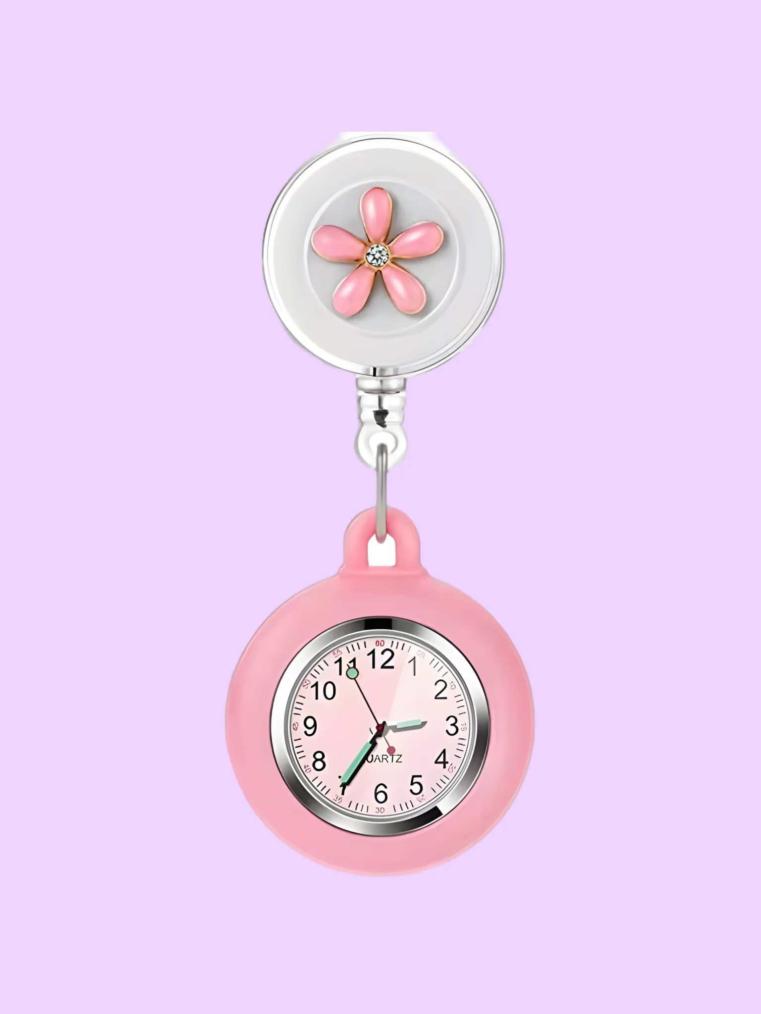 Clip-On Retractable Nurse Fob Watch Set with Glow Hands (3-Pack) product image (2)