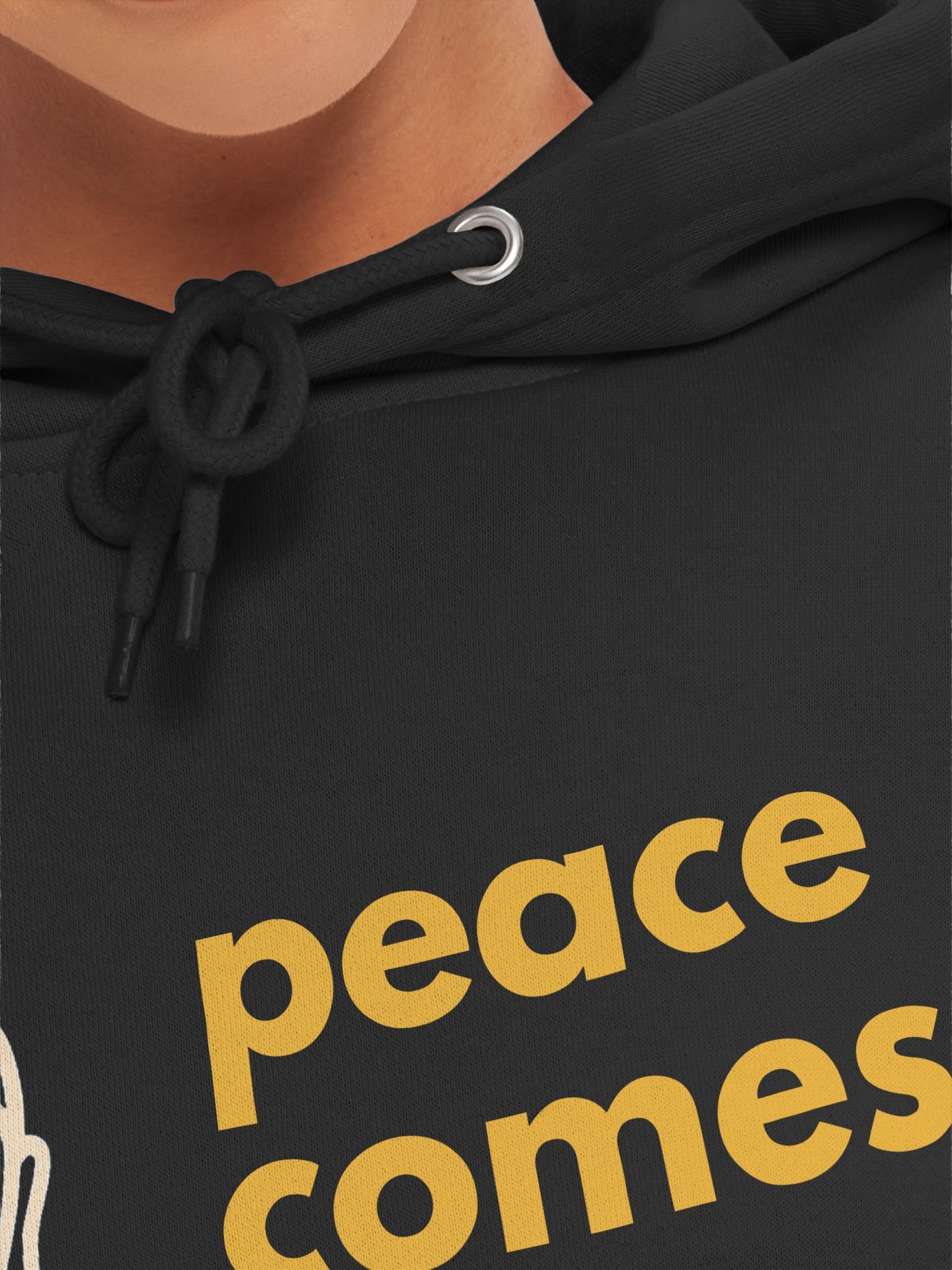 Minimalist Buddha Hoodie – “Peace Comes from Within” Quote – Zen Streetwear – Unisex Mindful Pullover product image (7)