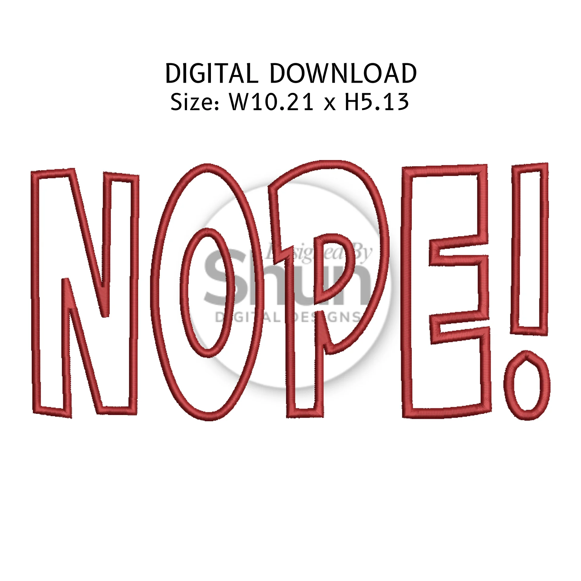 Nope Appliqué Embroidery Design product image (1)